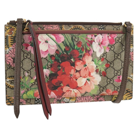 GUCCI GG Supreme 肩背包 PVC 米色 金色 454111 正品 152649AM