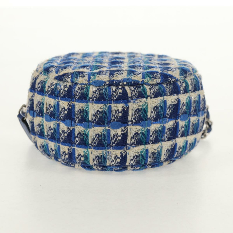 【日本直送】香奈兒鏈條肩背包，斜紋軟呢，藍色，銀色，CC標誌，正品編號bs30994SAV-4