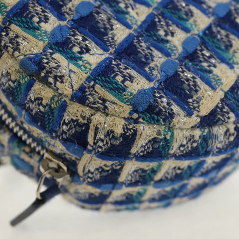 【日本直送】香奈兒鏈條肩背包，斜紋軟呢，藍色，銀色，CC標誌，正品編號bs30994SAV-14