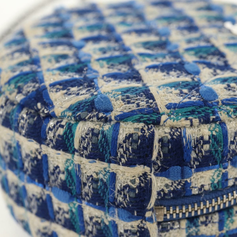 【日本直送】香奈兒鏈條肩背包，斜紋軟呢，藍色，銀色，CC標誌，正品編號bs30994SAV-15