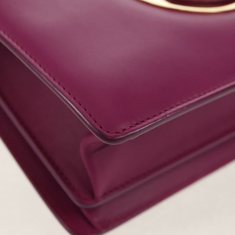 【日本直送】Salvatore Ferragamo 鏈條單肩包 皮革 紫色 金色 正品 152688V-8