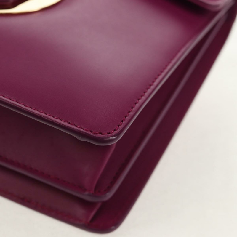 【日本直送】Salvatore Ferragamo 鏈條單肩包 皮革 紫色 金色 正品 152688V-14