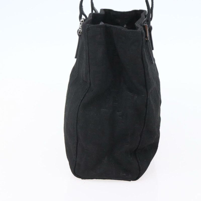【日本直送】FENDI Zucchino帆布手提包 黑色 銀色 正品 am9157-3