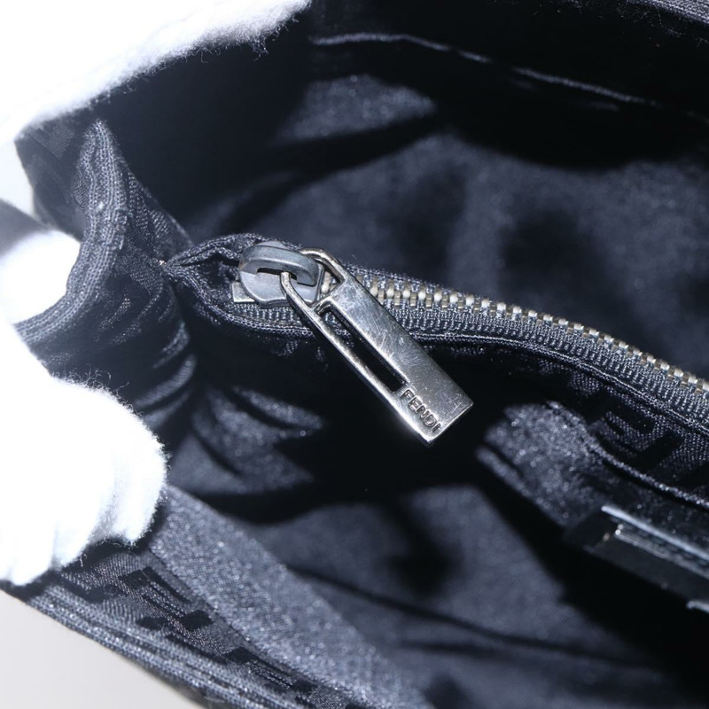 【日本直送】FENDI Zucchino帆布手提包 黑色 銀色 正品 am9157-17