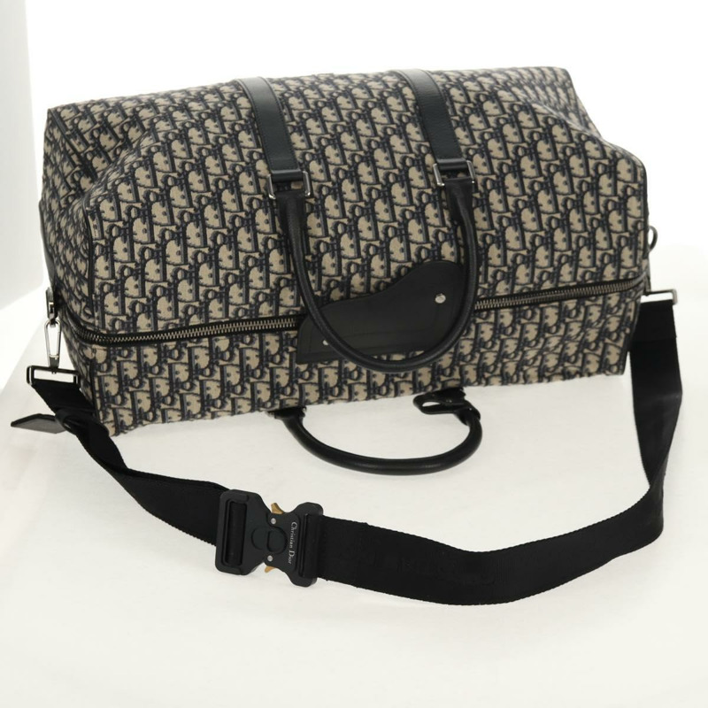 【日本直送】Christian Dior Trotter 帆布提花 Lango 50 手袋 海軍藍 銀色 正品 152454SM-7