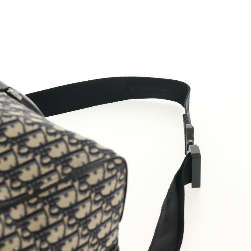 【日本直送】Christian Dior Trotter 帆布提花 Lango 50 手袋 海軍藍 銀色 正品 152454SM-14