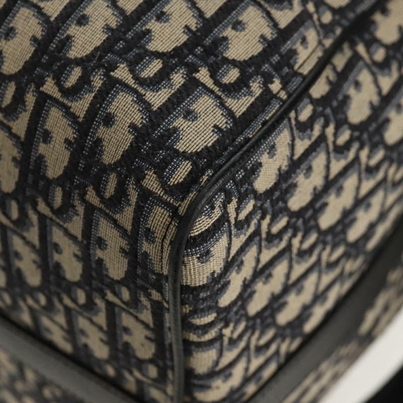 【日本直送】Christian Dior Trotter 帆布提花 Lango 50 手袋 海軍藍 銀色 正品 152454SM-18