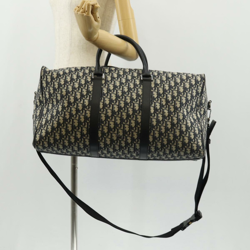 【日本直送】Christian Dior Trotter 帆布提花 Lango 50 手袋 海軍藍 銀色 正品 152454SM-30