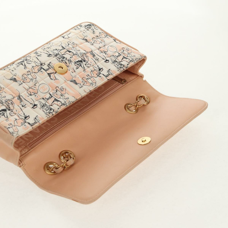 【日本直送】香奈兒 Choco Bar 系列鏈條包，皮革棉質米色金色雙C標誌，正品編號 152448V-19