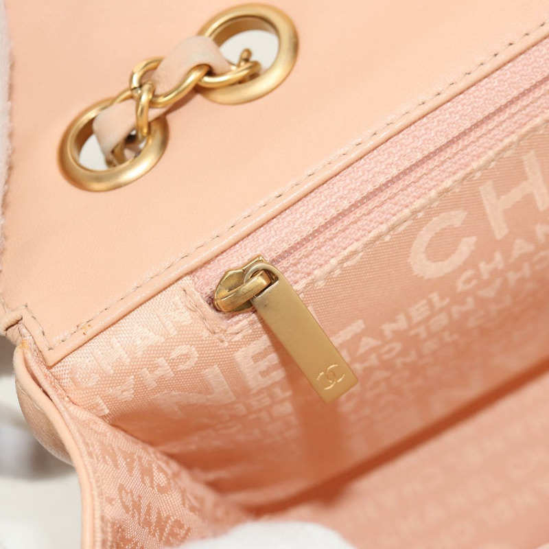 【日本直送】香奈兒 Choco Bar 系列鏈條包，皮革棉質米色金色雙C標誌，正品編號 152448V-24