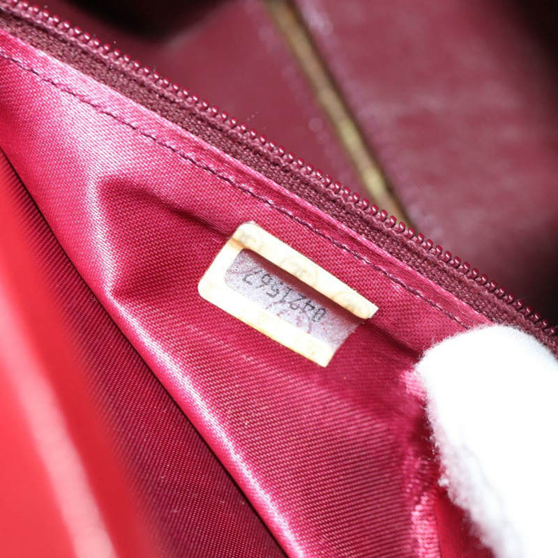 【日本直送】香奈兒 (CHANEL) 絎縫鏈條肩背包，紅色皮革，金色雙C標誌，正品編號 152456V-10