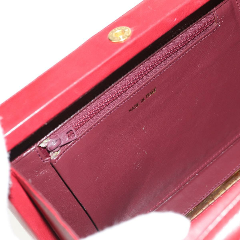 【日本直送】香奈兒 (CHANEL) 絎縫鏈條肩背包，紅色皮革，金色雙C標誌，正品編號 152456V-24