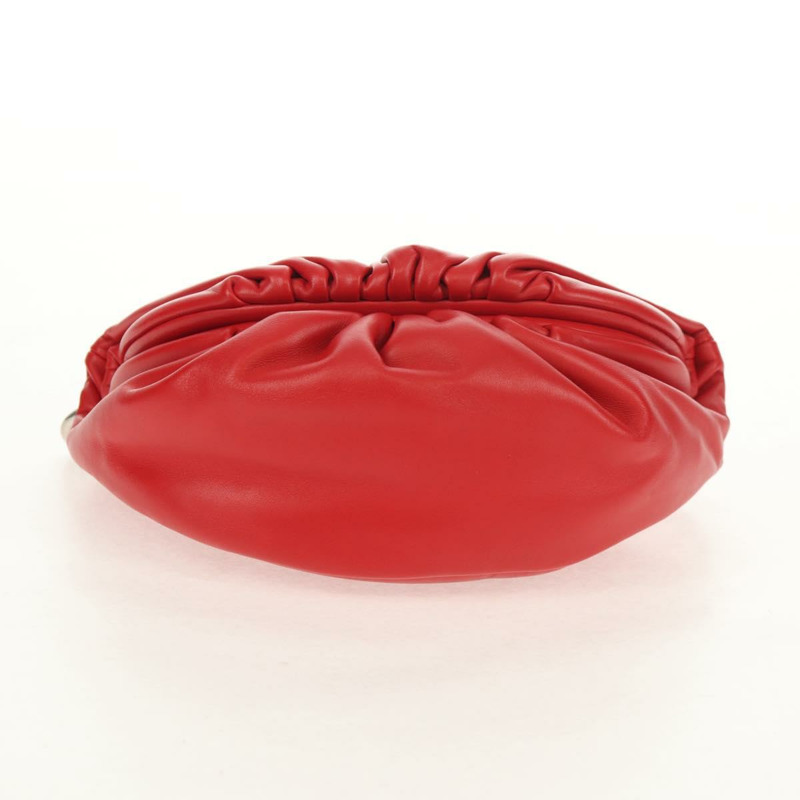 【日本直送】BOTTEGA VENETA 鏈條肩背包 皮革 紅色 銀色 正品 BA7679V-4