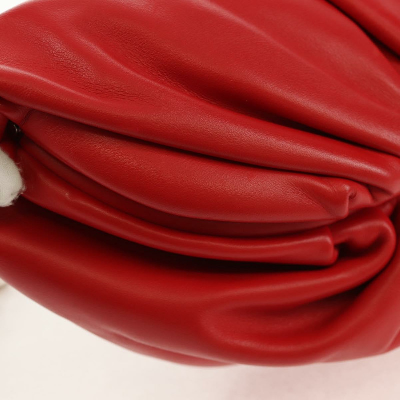 【日本直送】BOTTEGA VENETA 鏈條肩背包 皮革 紅色 銀色 正品 BA7679V-13