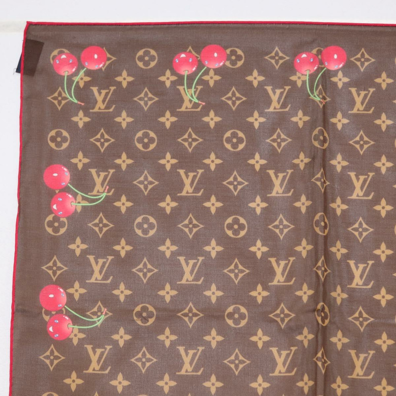 【日本直送】路易威登 Monogram Cherry LVxTM Carre 55 絲巾 M96090 LV Auth BA7938M-1