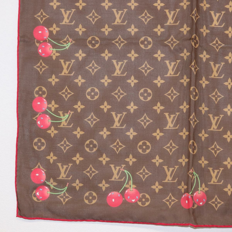 【日本直送】路易威登 Monogram Cherry LVxTM Carre 55 絲巾 M96090 LV Auth BA7938M-3
