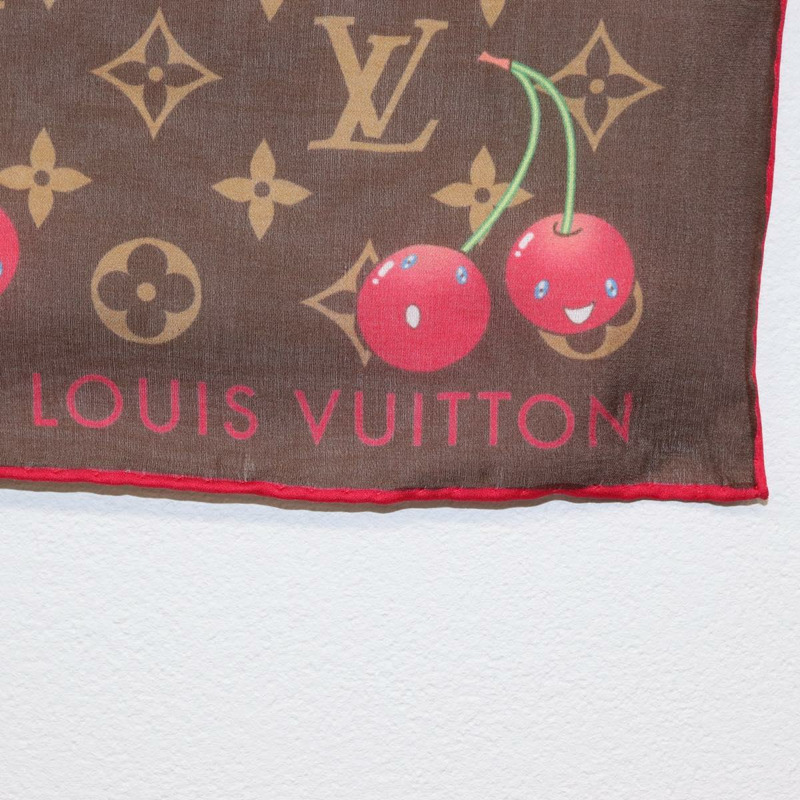【日本直送】路易威登 Monogram Cherry LVxTM Carre 55 絲巾 M96090 LV Auth BA7938M-5