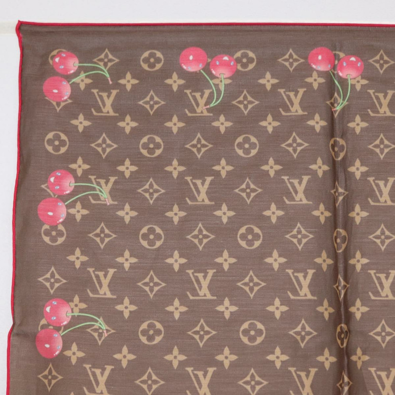 【日本直送】路易威登 Monogram Cherry LVxTM Carre 55 絲巾 M96090 LV Auth BA7938M-7
