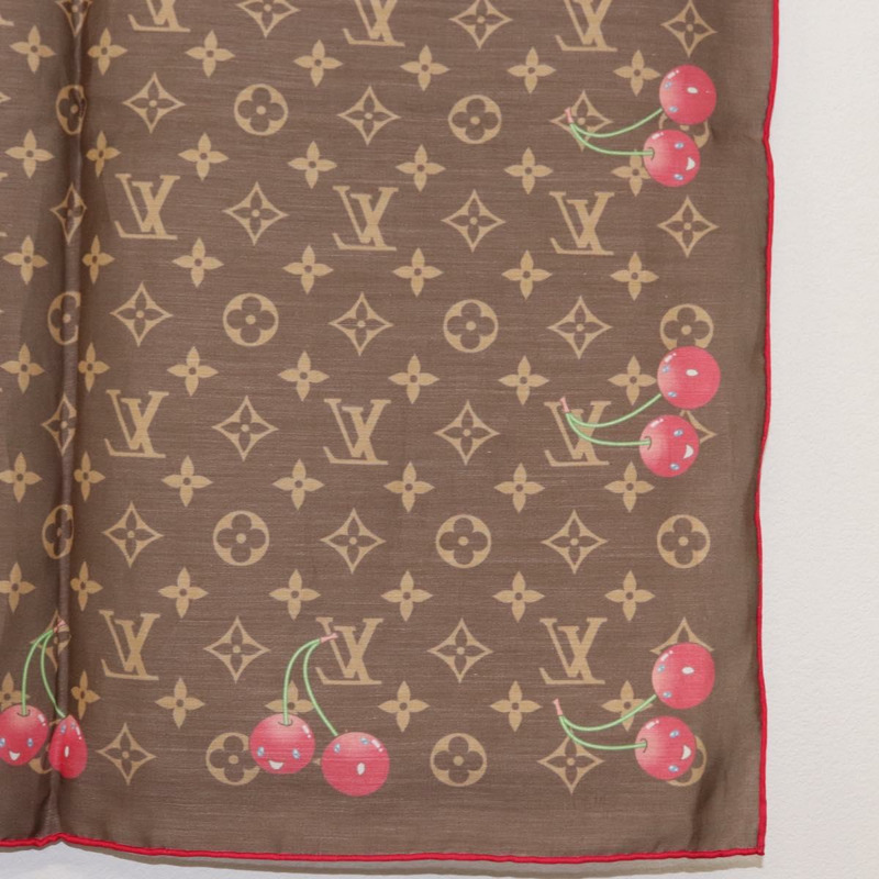 【日本直送】路易威登 Monogram Cherry LVxTM Carre 55 絲巾 M96090 LV Auth BA7938M-10