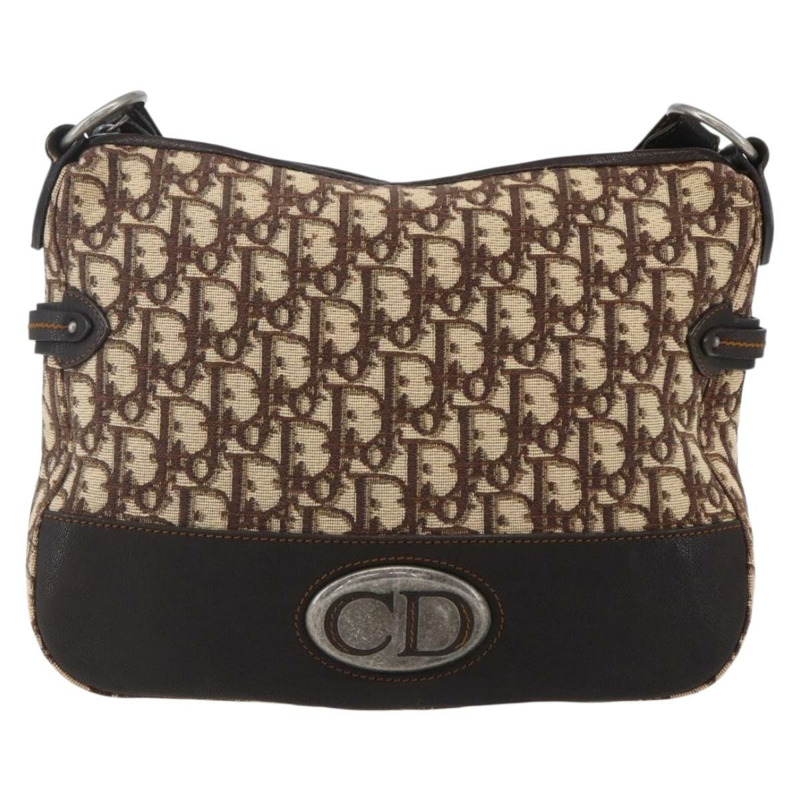 【日本直送】Christian Dior Trotter 帆布肩背包 棕色 正品 153966V-12