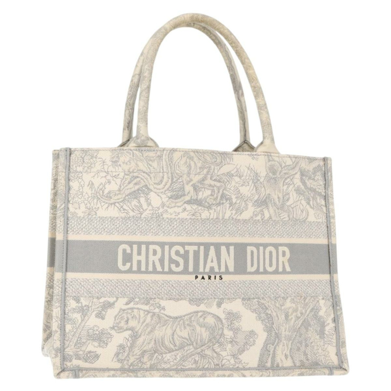 【日本直送】Christian Dior Toile De Jouy Book Tote 手袋 帆布 灰色 正品 ka113V-0