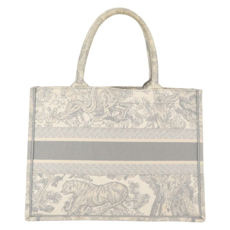 【日本直送】Christian Dior Toile De Jouy Book Tote 手袋 帆布 灰色 正品 ka113V-1