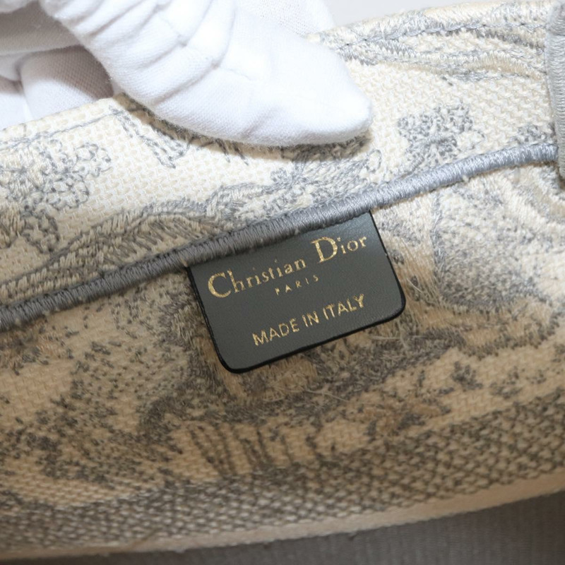 【日本直送】Christian Dior Toile De Jouy Book Tote 手袋 帆布 灰色 正品 ka113V-9
