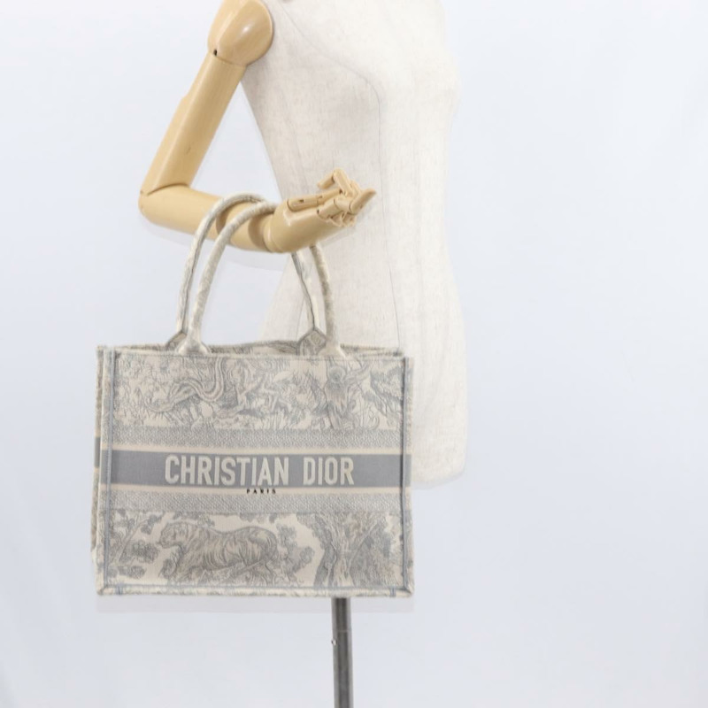 【日本直送】Christian Dior Toile De Jouy Book Tote 手袋 帆布 灰色 正品 ka113V-19