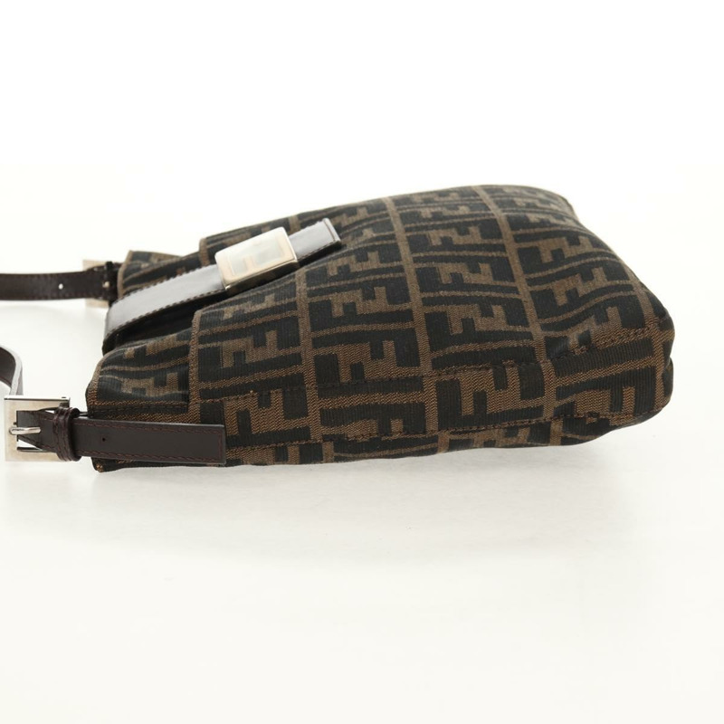 【日本直送】FENDI Zucca帆布Mamma Baguette單肩包 黑色棕色 正品 153620SAV-2