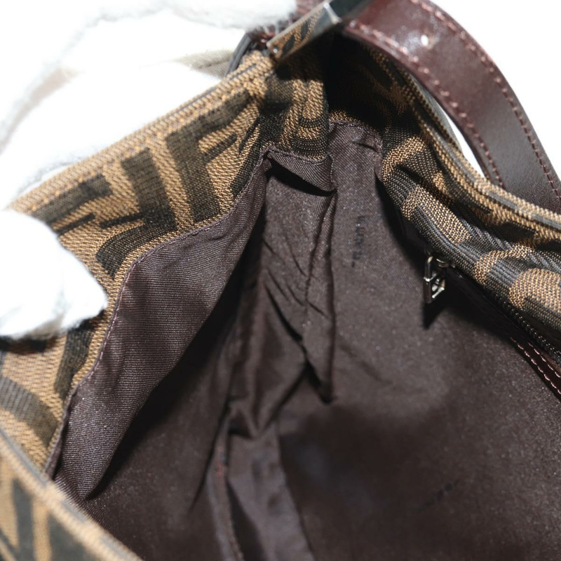 【日本直送】FENDI Zucca帆布Mamma Baguette單肩包 黑色棕色 正品 153620SAV-23