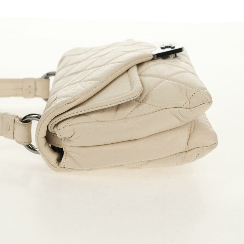 【日本直送】香奈兒單肩包，羊皮材質，白色，銀色雙C標誌，正品編號148619AV-2