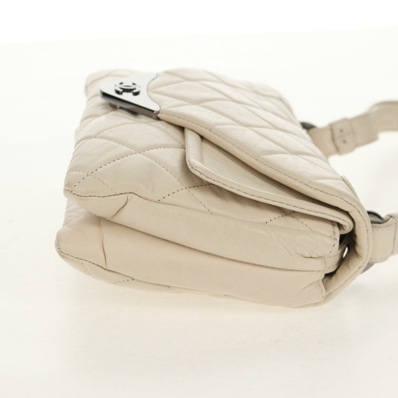 【日本直送】香奈兒單肩包，羊皮材質，白色，銀色雙C標誌，正品編號148619AV-3