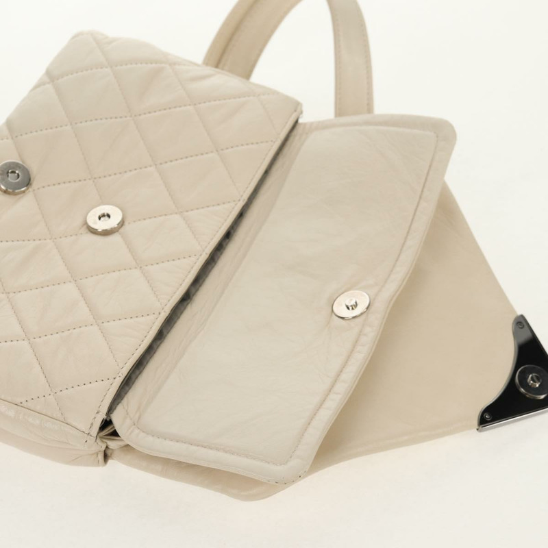 【日本直送】香奈兒單肩包，羊皮材質，白色，銀色雙C標誌，正品編號148619AV-22