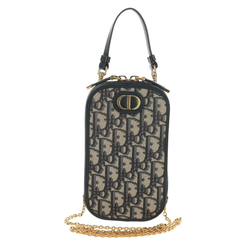 【日本直送】Christian Dior Trotter帆布手機支架鏈條蒙田包海軍藍正品 154027M-12