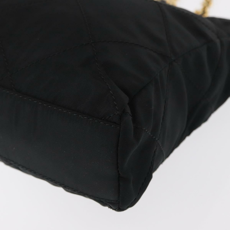 【日本直送】PRADA 尼龍黑色金色鏈條單肩包 Auth bs31178-14