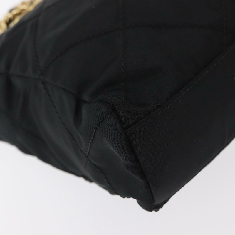 【日本直送】PRADA 尼龍黑色金色鏈條單肩包 Auth bs31178-15