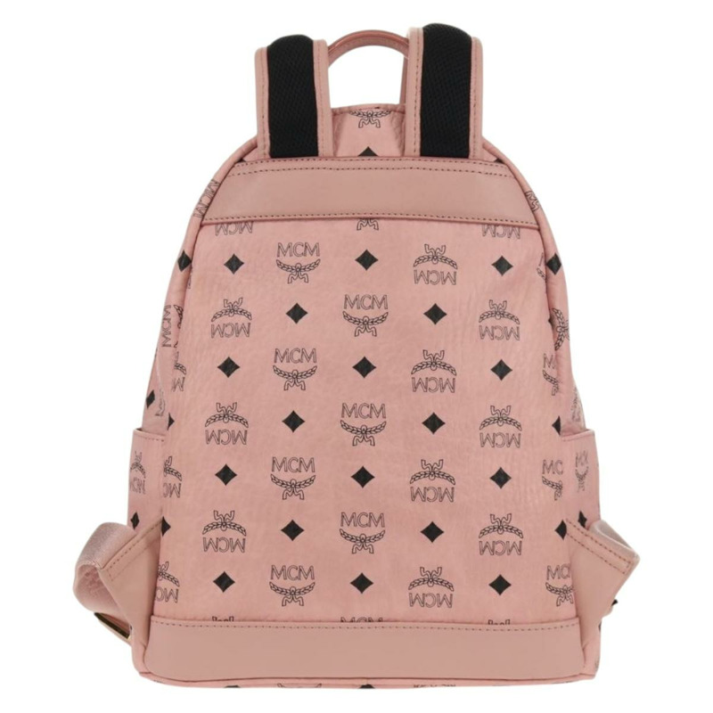 【日本直送】MCM Vicetos Logoogram 背包 PVC 皮革 粉紅色 金色 正品 yk19517A-2