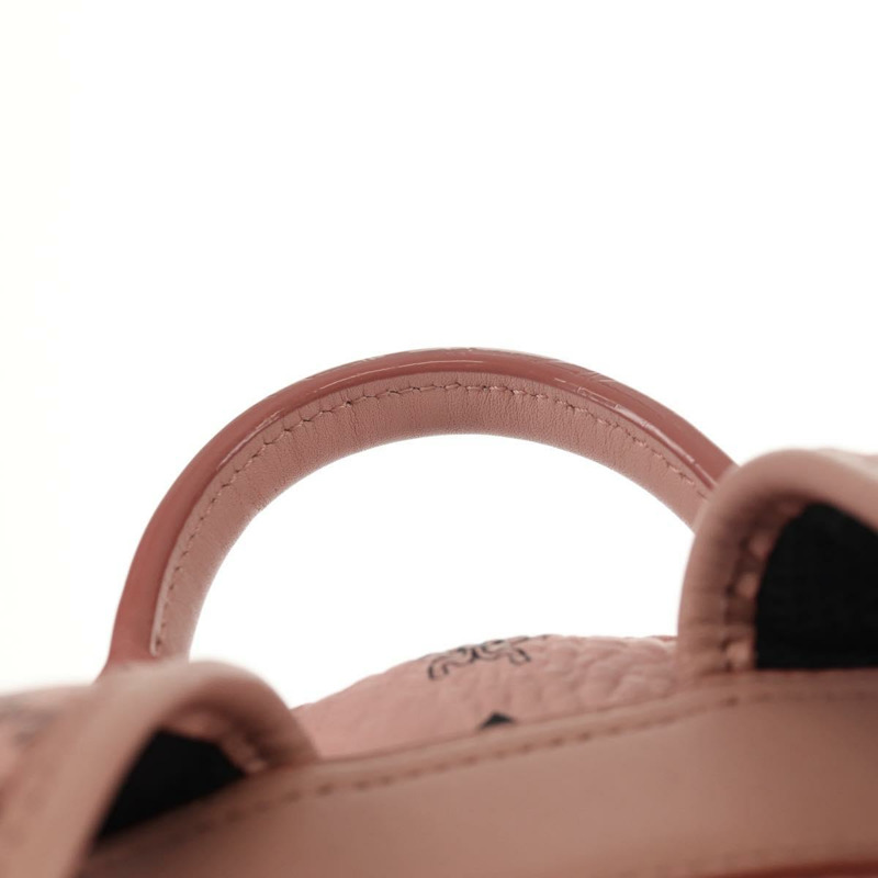 【日本直送】MCM Vicetos Logoogram 背包 PVC 皮革 粉紅色 金色 正品 yk19517A-7