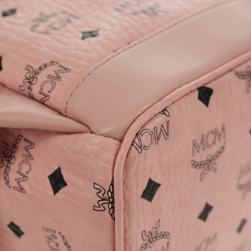 【日本直送】MCM Vicetos Logoogram 背包 PVC 皮革 粉紅色 金色 正品 yk19517A-14