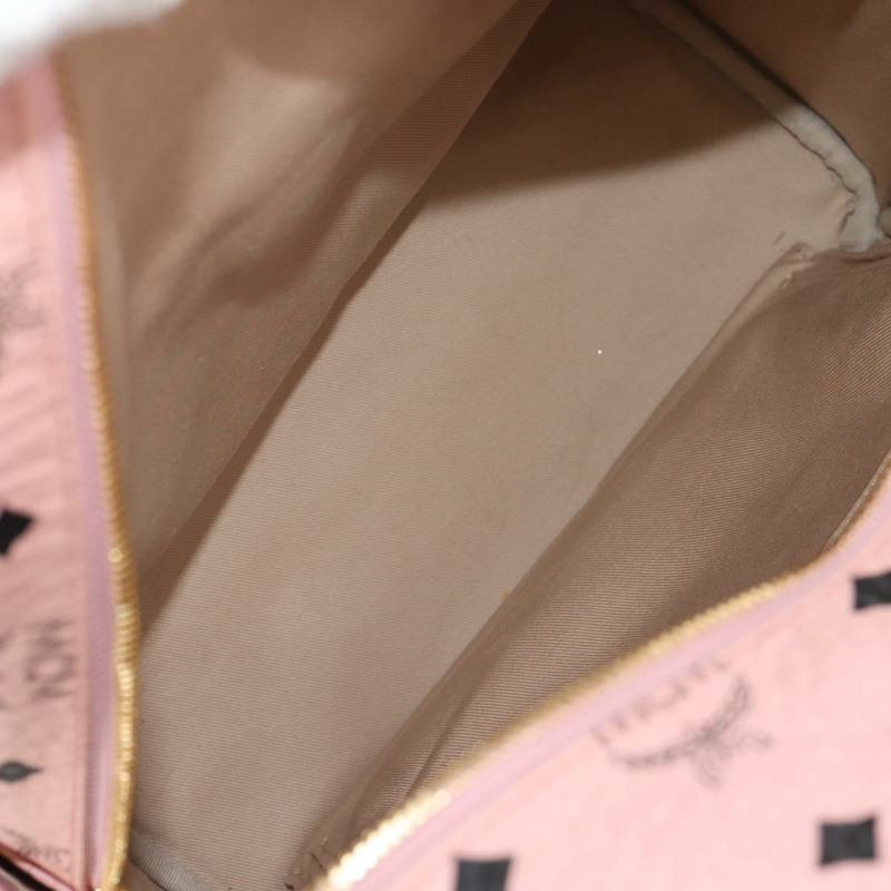 【日本直送】MCM Vicetos Logoogram 背包 PVC 皮革 粉紅色 金色 正品 yk19517A-26