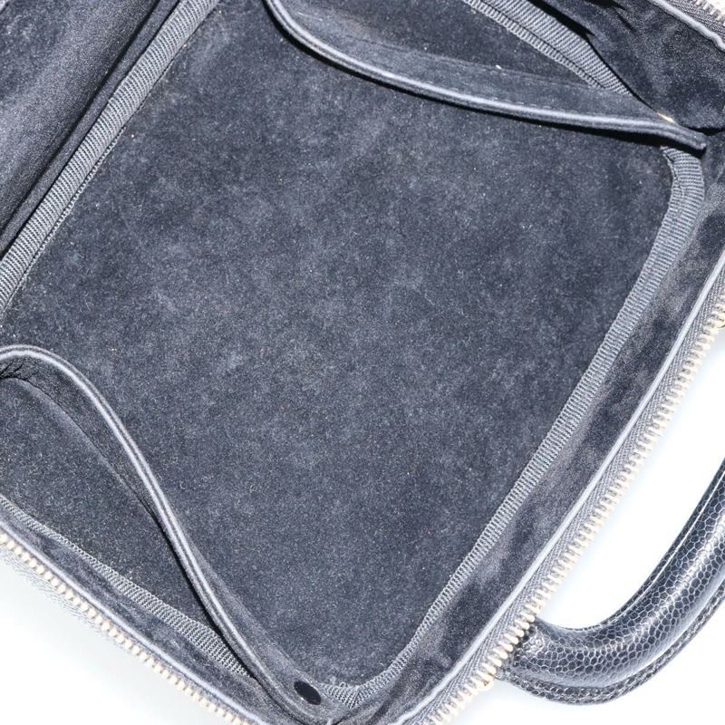 【日本直送】香奈兒 COCO Mark 化妝包 魚子醬皮 黑色 金色 CC 標誌 正品 yk19585-7