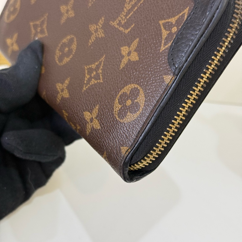 LV 黑角包邊 Zippy 拉鍊長夾-5