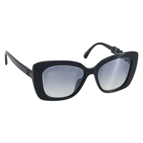 香奈兒方形眼鏡太陽眼鏡，塑膠材質，海軍藍，5422-BA CC Auth 154595V