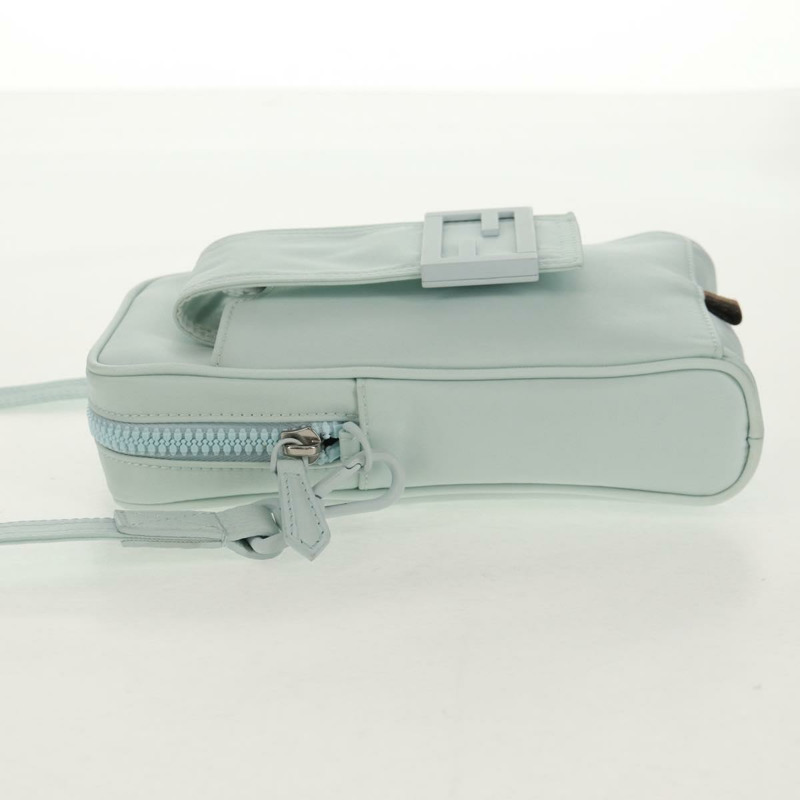 【日本直送】FENDI Baguette 手機包肩背包 尼龍材質 淺藍色 正品 151373M-2