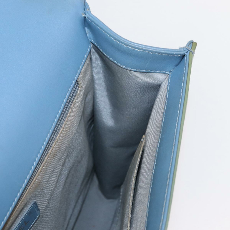 【日本直送】香奈兒 (CHANEL) Boy Chanel 鏈條肩背包，漆皮材質，綠色/藍色，CC標誌，正品編號 152239-19