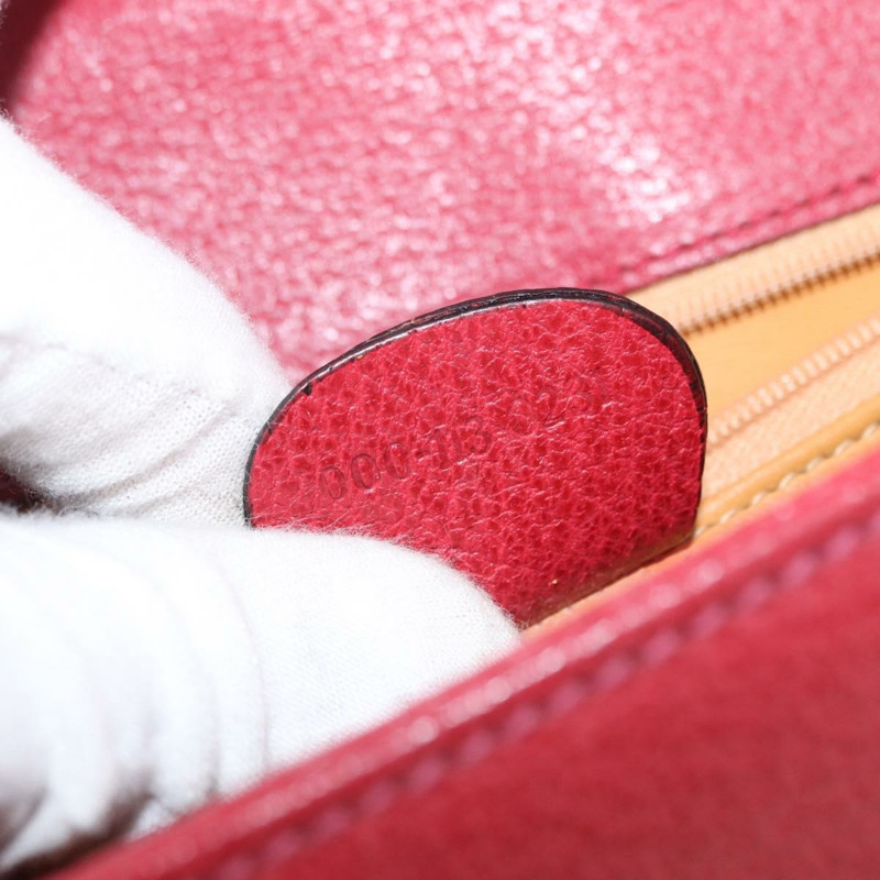 【日本直送】GUCCI 竹節手提包 皮革 兩用 紅金配色 000 113 0231 正品 154162M-11