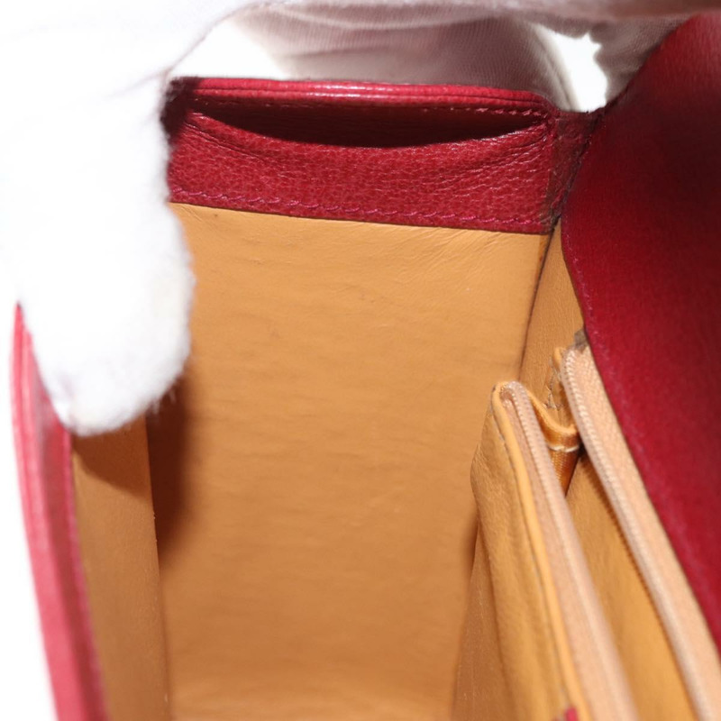 【日本直送】GUCCI 竹節手提包 皮革 兩用 紅金配色 000 113 0231 正品 154162M-21