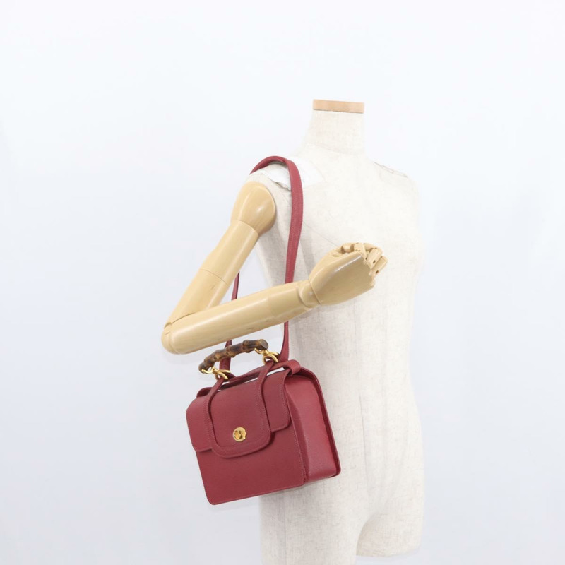 【日本直送】GUCCI 竹節手提包 皮革 兩用 紅金配色 000 113 0231 正品 154162M-24