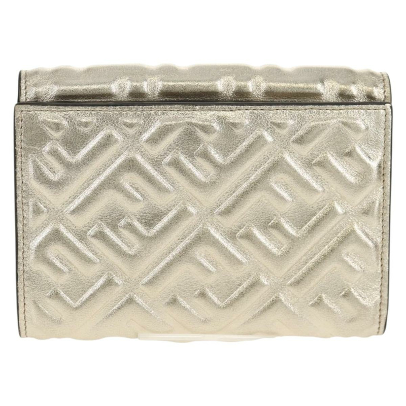 【日本直送】FENDI Zucca 帆布皮夾 皮革金 Auth 154304M-1