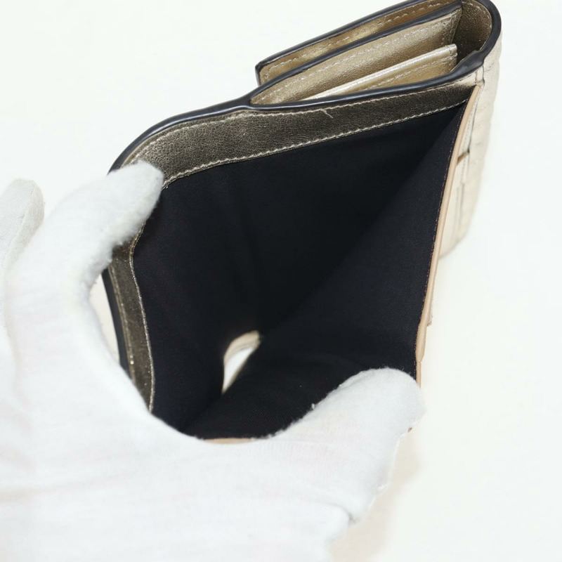 【日本直送】FENDI Zucca 帆布皮夾 皮革金 Auth 154304M-9